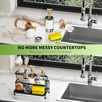 Cisily Large Capacity Kitchen Sink Caddy Organizer, Rustproof Non-Slip Sponge - Image 5