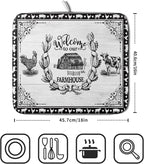 Farm Animal Dish Drying Mat 16x18 Inch Welcome to Our Farmhouse Microfiber Dish - Image 2