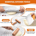 18.5 inches Marble Rolling Pin, Large Non-Stick Dough Roller, - Image 4