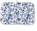 Blue Floral Dish Drying Mat 18 x 24 Inch Vintage Navy Blue Floral Drying Mat by Sorktse