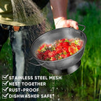 Bokon 3 Pcs Stainless Steel Colander Set Colander Bowl and Sieves 1/3/5 Quart - Image 5