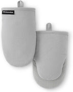 KITCHENAID Gourmet Series Gridlines Mini Oven Mitts 2-Pack Set, Heat Resistant by KitchenAid
