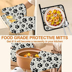 Black White Paw Oven Mitts & Potholder Set of 4 - Image 5
