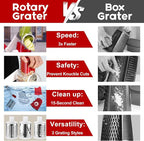 Rotary Cheese Grater Shredder, Speed Kitchen Manual Round Mandolin Slicer Safe - Image 5