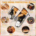 Cute Black Cat Oven Mitts and Pot Holders Set, Chef Kitchen Decor Heat - Image 5
