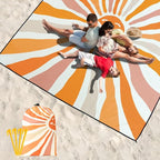 WIWIGO Beach Blanket Waterproof Sandproof Beach Mat 79" X 83"/10'x9'for 2-8 - Image 6