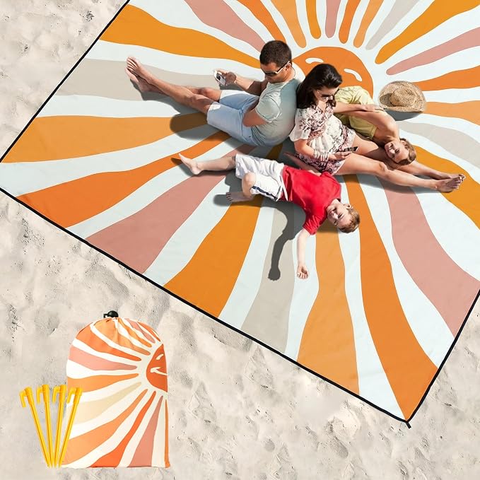 HIHOHO Beach Blanket Waterproof Sandproof Extra Large Beach Mat 79" X - Image 6