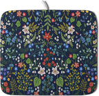 Flower Floral Dish Drying Mat Microfiber Navy Blue Absorbent Drying Pad by Giwawa