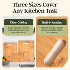Totally Bamboo 3-Piece Cutting Board Set, Bamboo Wood Cutting Boards - Image 2