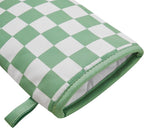 Ohocut Sage Green Checkered Mini Oven Mitts Heat Resistant, Vintage Retro - Image 7