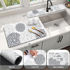 Findosom 2PCS 12" x 20" Dish Drying Mat & 24" x 5.5" Sink Splash Guard - Image 2