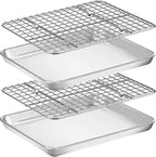 Baking Sheet with Rack Set, Wildone Stainless Steel Cookie Sheet Baking Pan by Wildone