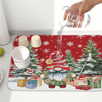 Christmas Dish Drying Mat for Kitchen Counter, Merry Christmas Dish Drying Mat - Image 6