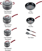 T-fal Ultimate Hard Anodized Nonstick Cookware Set 12 Piece, Oven Broiler Safe - Image 2
