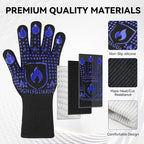 BBQ & Grill Gloves, Oven Gloves, 1472°F Silicone Oven Mitts Heat Resistant - Image 5