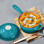 2 Quart Saucepan with Lid, Leonyo Enameled Cast Iron Sauce Pan, Cast Iron Pot - Image 7