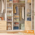 Yociyoga 4 Tier Stackable Closet Organizers and Storage Shelves, Foldable - Image 4