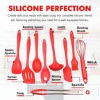 Chef Craft Premium Silicone Kitchen Tool and Utensil Set, 9 Piece - Image 4