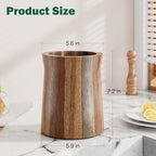 Utensil Holder, Acacia Wood Utensil Holder - Image 2