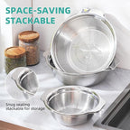 Stainless Steel Colander for Kitchen 2-Quart, Strainer Microporous - Image 6