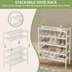 ROMGUAR CRAFT 2 Tier Bamboo Shoe Rack - Image 5