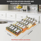 Spice Drawer Organizer with 18 Spice Jars, 216 Labels, 25 Non-slip Rubber - Image 3