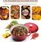 E-far 7QT Enameled Dutch Oven, Cast Iron Dutch Oven Pot - Image 3