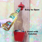 Red Beer Bottle Opener Wall Mounted, Stainless Cooler Mount Soda Cap Opener - Image 3