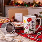 AmorArc Porcelain Tea Mug with Infuser and Lids, 18 Oz Coffee Cup Strainer with - Image 8