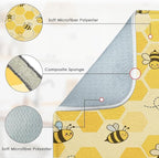 Sanwarm Absorbent Dish Drying Mat, Honey Baby Cute Yellow Bees Microfiber Pad - Image 3
