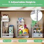 Under Sink Organizer 2 Pack, High Adjustable 2 Tier Under Sink Organizers and - Image 5