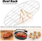 15” Roaster Pan with Lid and Rack, Small Enamel Roaster Pan with Oval Roasting - Image 5