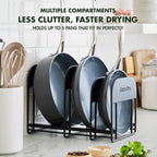 GreenPan Stainless Steel Wire Cookware Storage Rack, 5 Frying Pan Compartments - Image 3