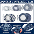 Patelai 10 Pcs Bowl Covers Reusable in 5 Size Stretch Cloth Fabric Elastic Food - Image 2