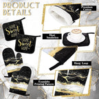 Bencailor 6 Pcs Marble Kitchen Decor Gold Pot Holders Oven Mitts 2 Dish Towels - Image 6
