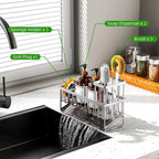 Cisily Extra Large Silver Kitchen Sink Caddy Organzier - Image 2