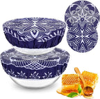 2 Large Reusable Beeswax Bowl Covers by Revahope
