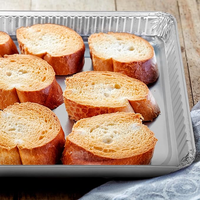 PLASTICPRO Aluminum Pans 5 Pack Disposable Cookie Sheets 13 x 17 Baking Pans - Image 7