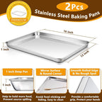 P&P CHEF 16 Inch Stainless Steel Baking Sheet - Image 2