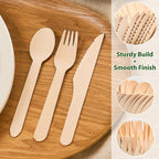 Wooden Forks 1000 Pieces Bulk Pack | Heavy-Duty Natural Birch Wood Disposable - Image 3