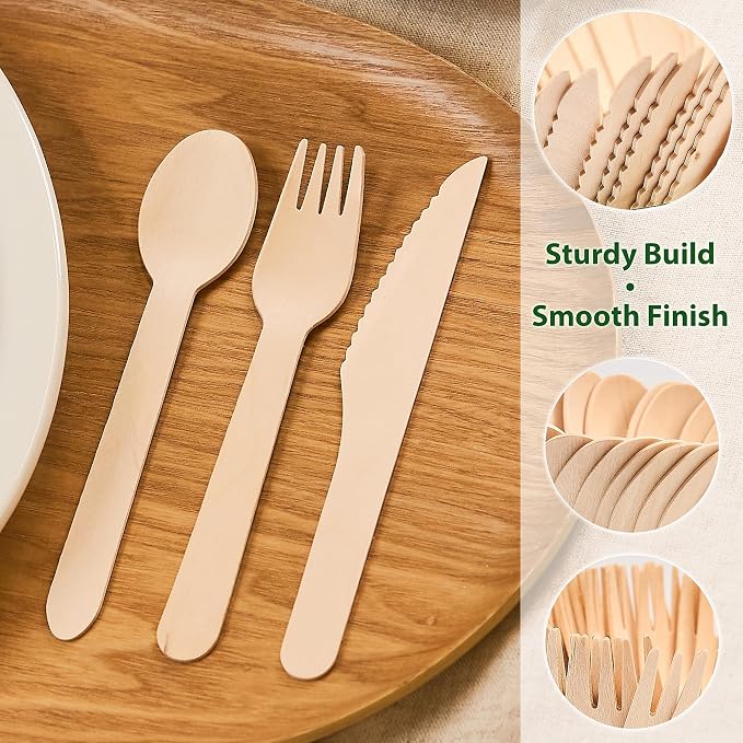 Wooden Knives 1000 Pieces Bulk Pack | Heavy-Duty Birch Wood Disposable Knives | - Image 3