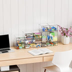 Yieach 8 Pack Small Clear Stackable Storage Drawers, 2.2'' Tall Desk - Image 2