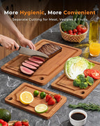 Bamboo Cutting Board for Kitchen, Knife-Friendly Wooden Cutting Boards Set - Image 3