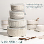 KooK Serving Bowls, with Lids, Ceramic Nesting Bowls, Microwave and Dishwasher - Image 5