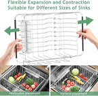 Fanbsy Dish Drying Rack in Sink, Extendable Stainless Steel Dish Drainers - Image 6