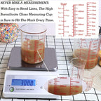3 Piece Glass Measuring Cup Set, Includes 2-Cup, and 8-Cup High Borosilicate - Image 2