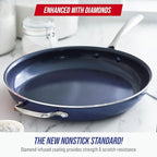 Blue Diamond Ceramic Nonstick 14" Frying Pan Skillet, PFAS-Free Cookware - Image 2