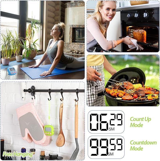Weewooday 24 Pcs Digital Kitchen Timer Magnetic Timer Bulk On/Off Switch Minute - Image 6