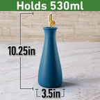 Ceramic Olive Oil Dispenser - 530 ML Capacity Matte Blue Ceramic Oil Dispenser - Image 6