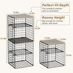 4-Tier Stackable Closet Organizers and Storage, Adjustable Dividers & Wood Top - Image 3